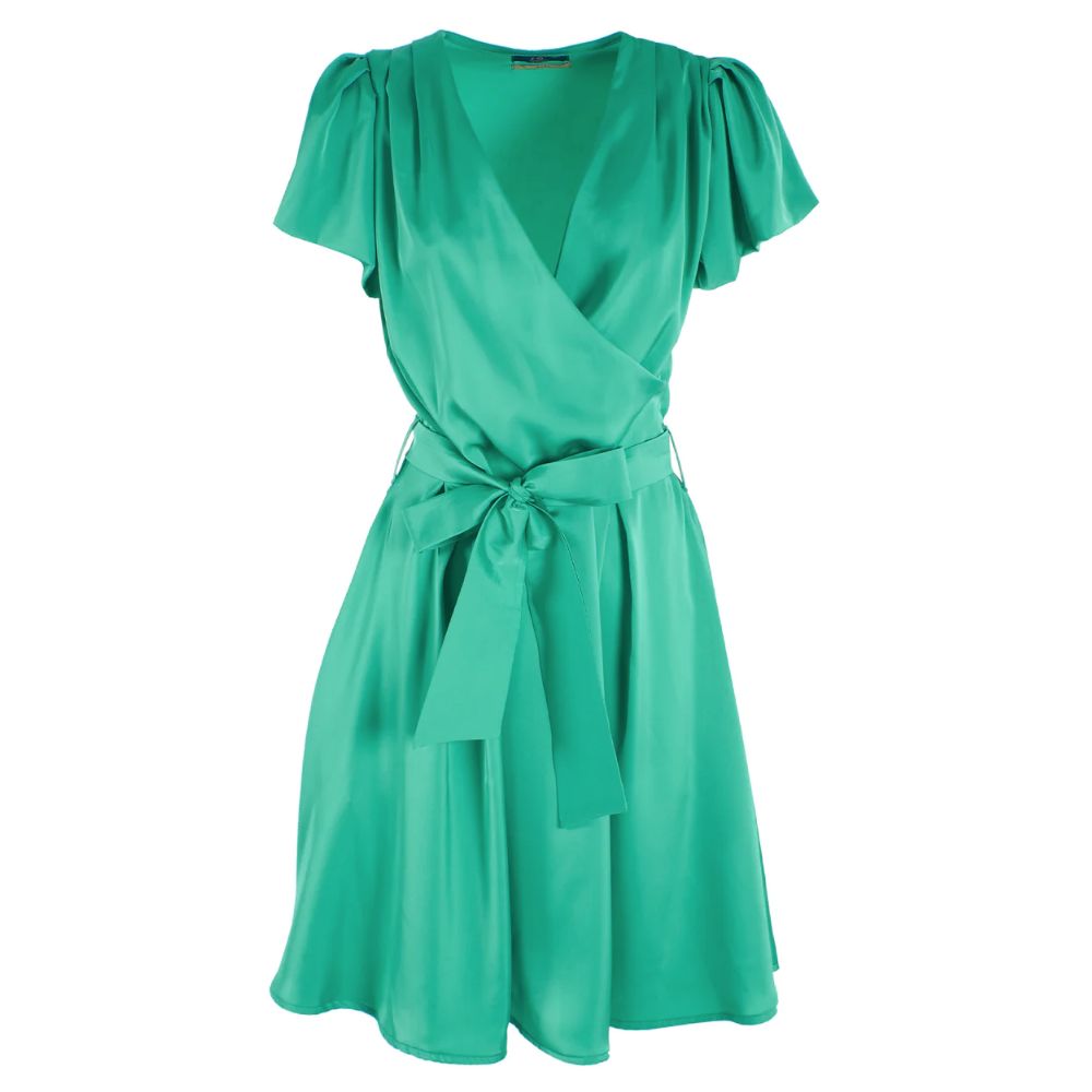 Yes Zee Emerald Elegance Belted Midi Dress