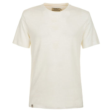 Fred Mello Elevated White Linen-Cotton Blend Tee