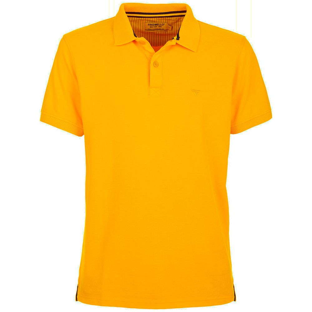 Fred Mello Vibrant Orange Cotton Polo Shirt with Logo