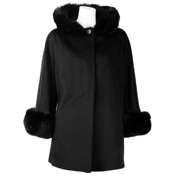 Made in Italy Black Wool Women Coat