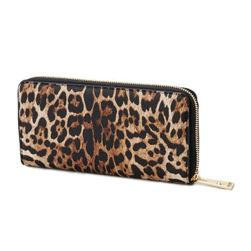 Plein Sport Sleek Designer Zipper Wallet with Gold Accents