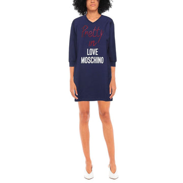 Love Moschino Blue Cotton Women Dress