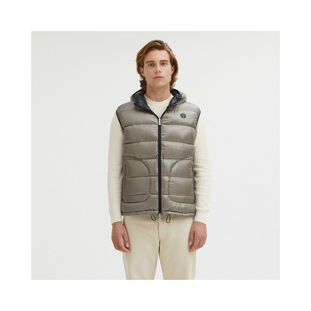 Centogrammi Reversible Goose Down Hooded Vest in Gray