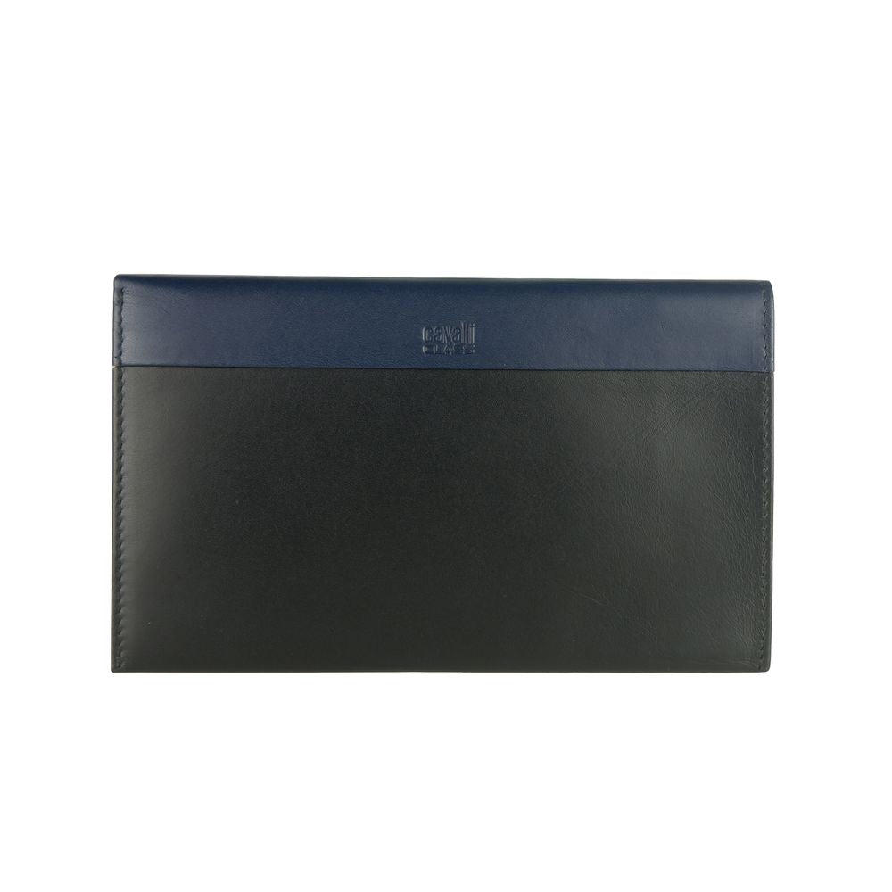 Cavalli Class Blue Calfskin Men Wallet