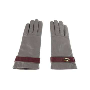 Cavalli Class Gray Lambskin Women Glove