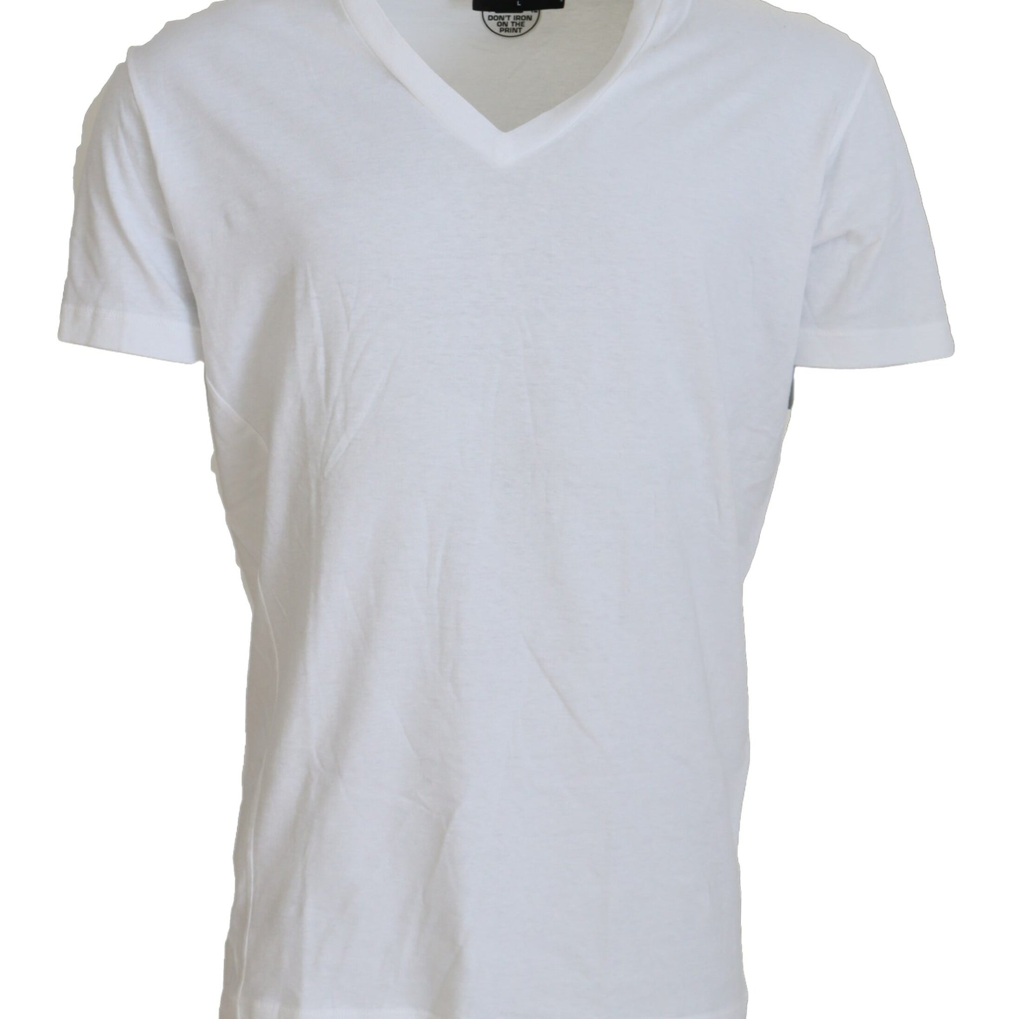 Dsquared² White Cotton Linen Short Sleeves V-neck T-shirt