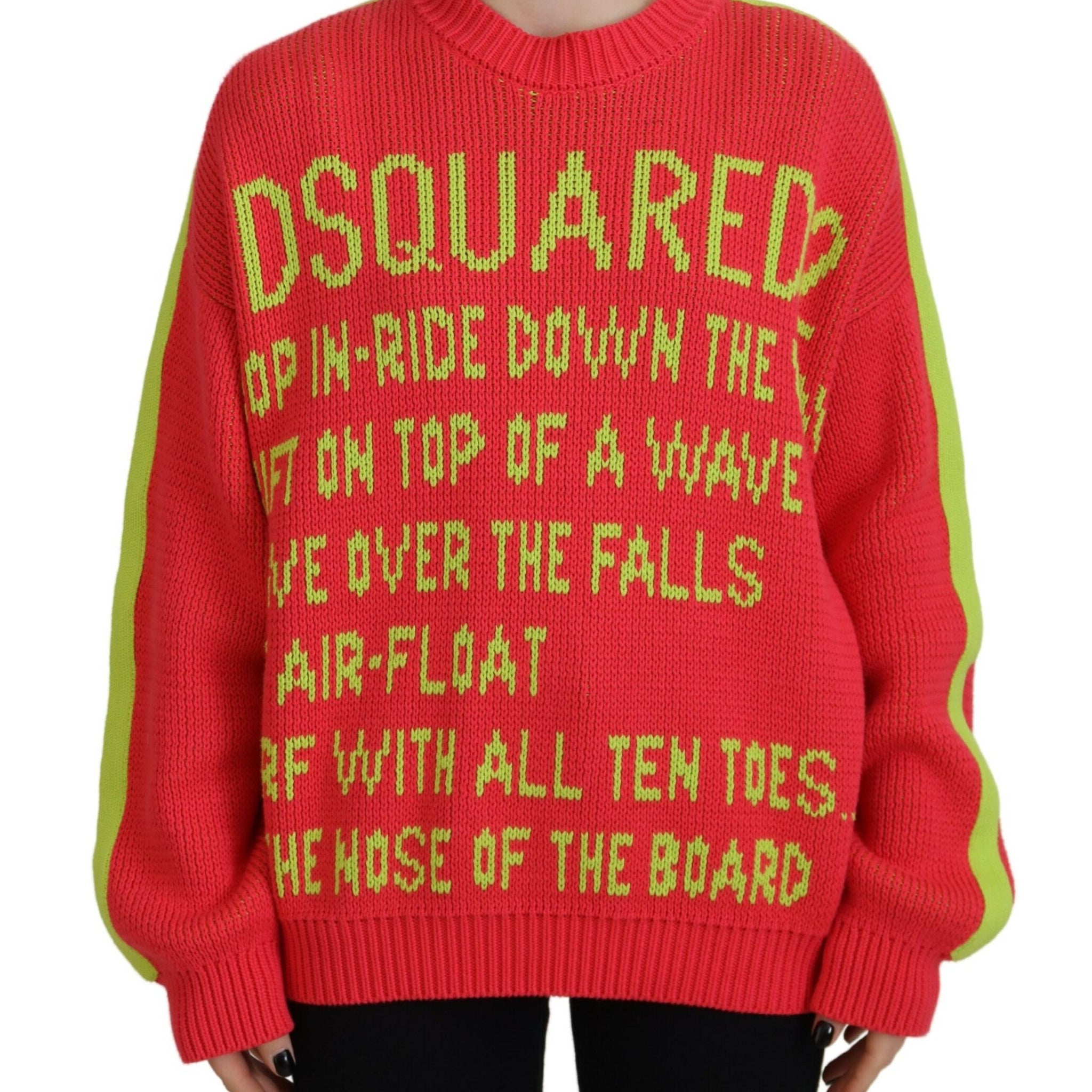 Dsquared² Multicolor Cotton Knitted Crewneck Pullover Sweater