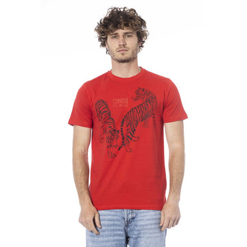 Cavalli Class Red Cotton Men T-Shirt