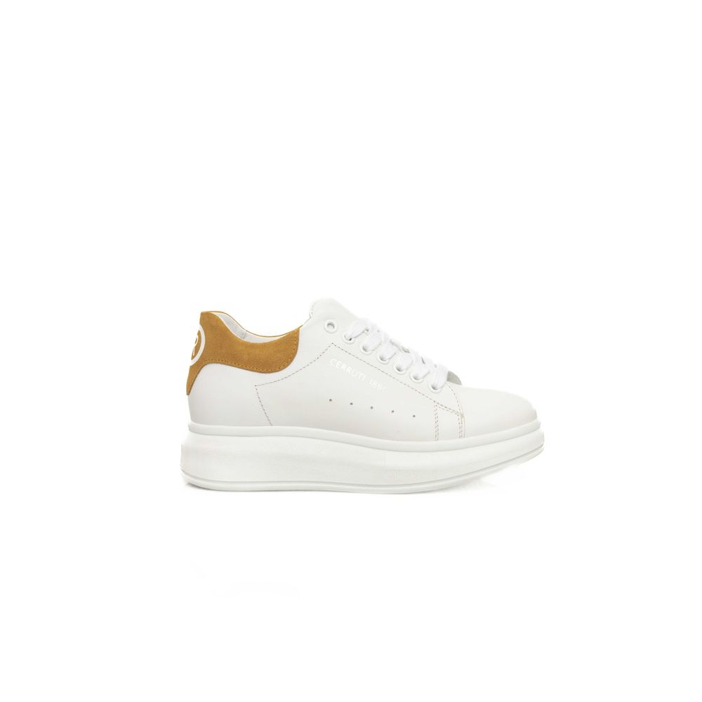 Cerruti 1881 White Leather Women Sneaker