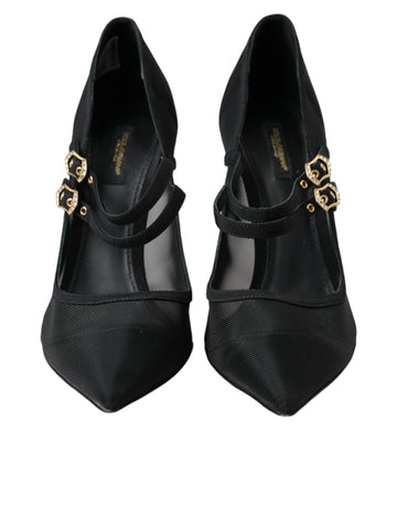 Dolce & Gabbana Black Mesh Mary Janes Heels Pumps Shoes