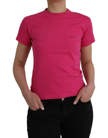 Balenciaga Pink Cotton Crew Neck Short Sleeves Tee T-shirt