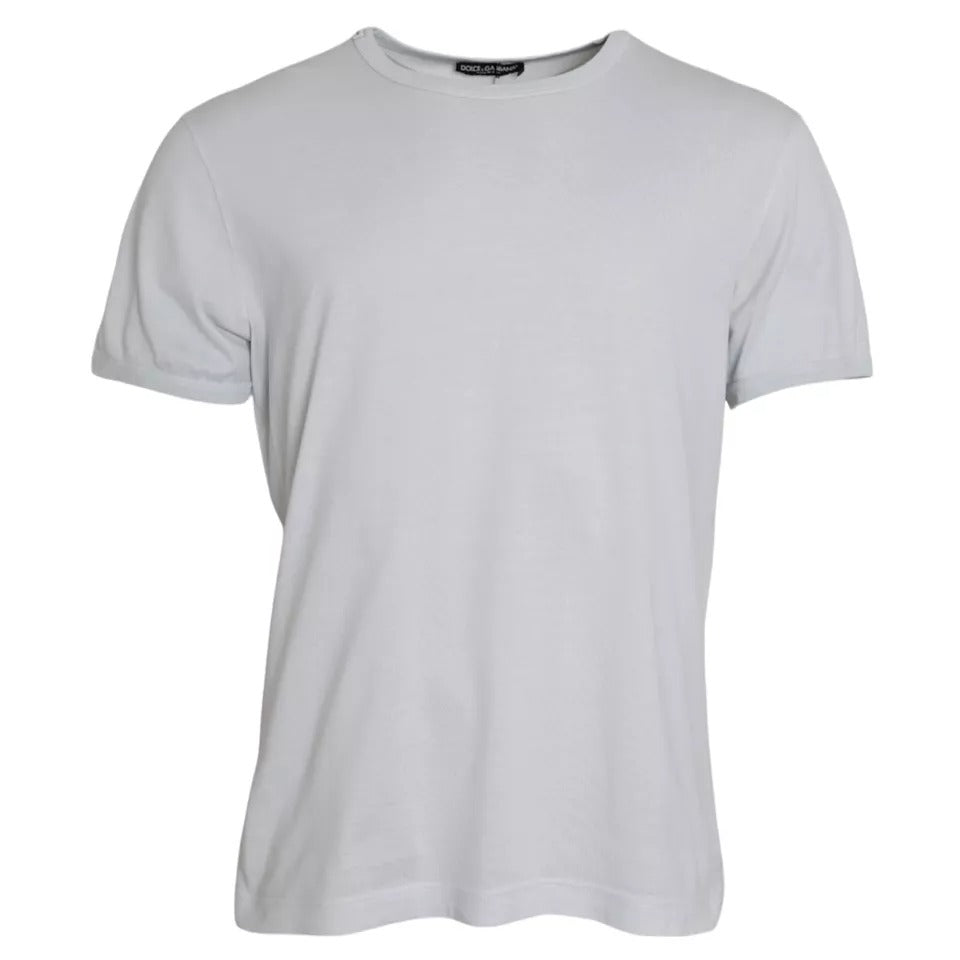 Dolce & Gabbana White Cotton Round Neck Short Sleeve T-shirt