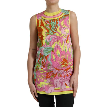 Dolce & Gabbana Multicolor Floral Silk Sleeveless Tank Top