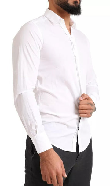 Dolce & Gabbana White Formal Cotton SlimFit Formal Dress Shirt