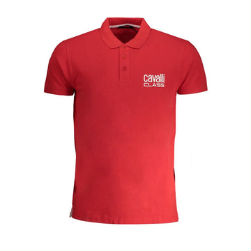 Cavalli Class Red Cotton Polo Shirt