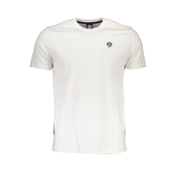 North Sails Sleek White Round Neck Tee with Logo Detail