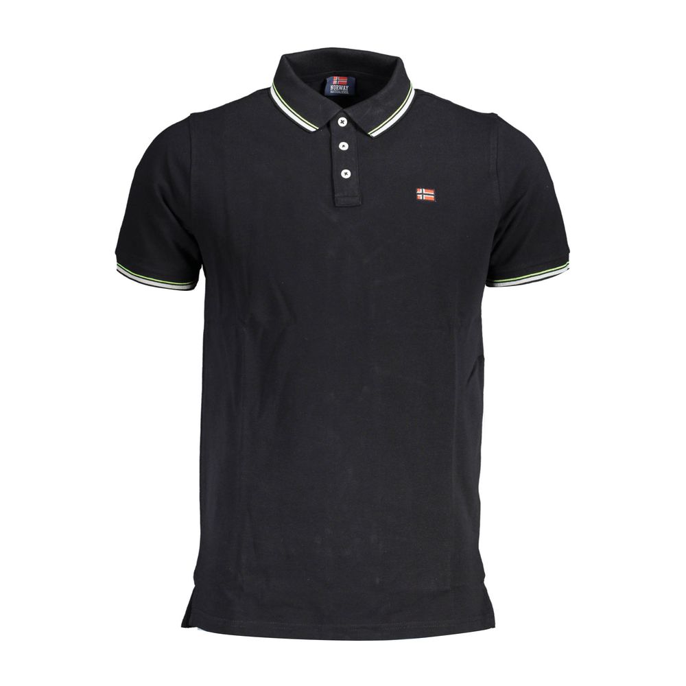 Norway 1963 Black Cotton Men Polo Shirt