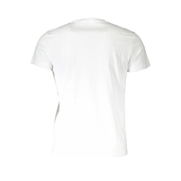 Diesel Sleek White Round Neck Tee with Logo Detail