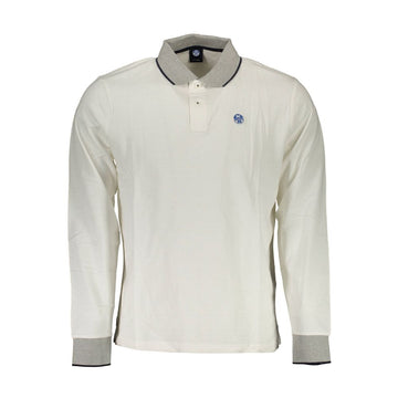 North Sails Elegant Long-Sleeved White Polo with Contrast Accents