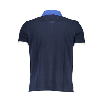 La Martina Blue Cotton Men Polo Shirt