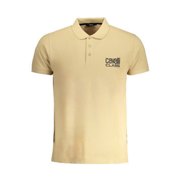 Cavalli Class Beige Cotton Polo Shirt