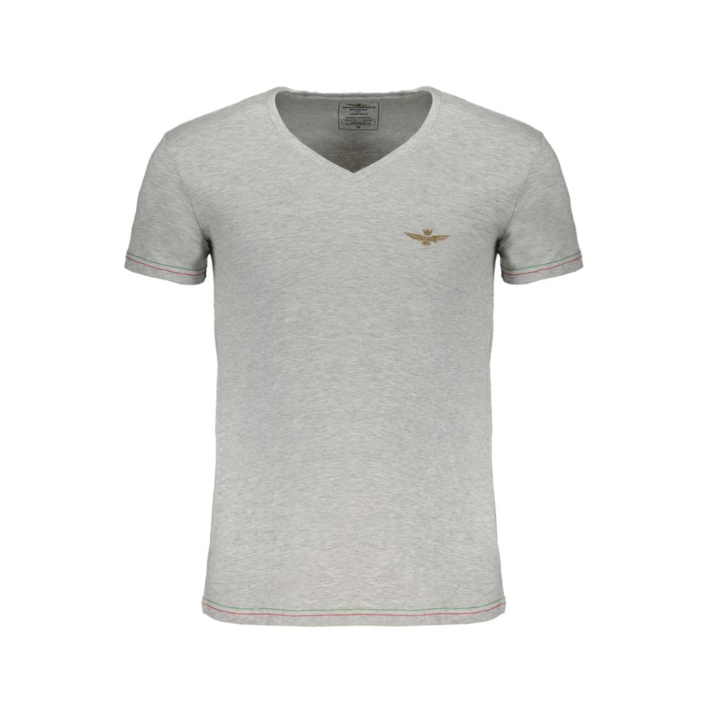 Aeronautica Militare Gray Cotton T-Shirt