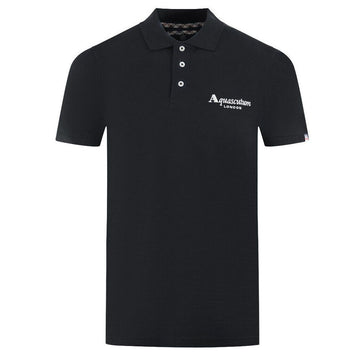 Aquascutum Elegant Contrast Logo Cotton Polo Shirt