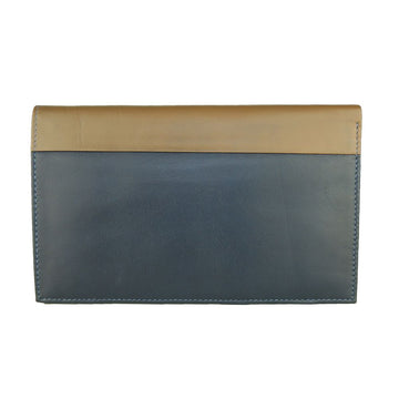 Cavalli Class Sleek Blue and Beige Leather Wallet