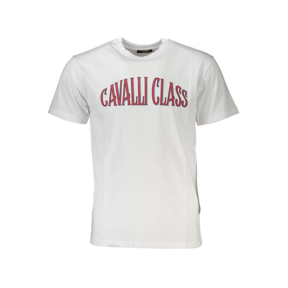 Cavalli Class White Cotton Men T-Shirt