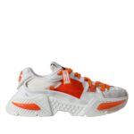 Dolce & Gabbana White Orange Airmaster Low Top Sneakers Shoes