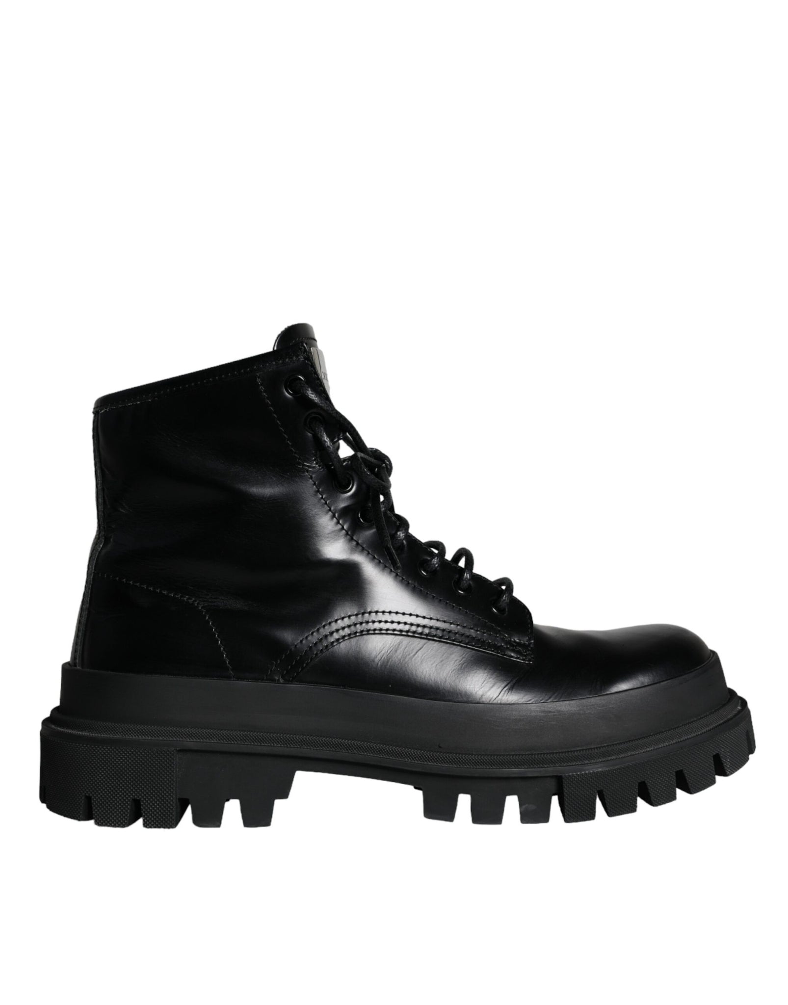 Dolce & Gabbana Black Lace Up Trekking Ankle Boots Men Shoes