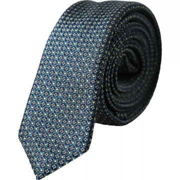 Dolce & Gabbana Green Patterned 100% Silk Adjustable Men Tie