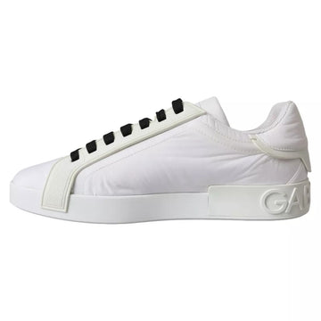 Dolce & Gabbana White Portofino Logo Low Top Trainers Sneakers Shoes