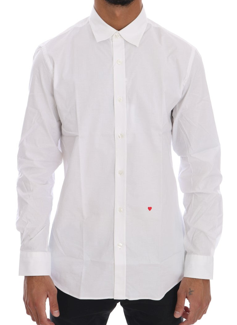 Moschino Elegant White Slim-Fit Cotton Shirt