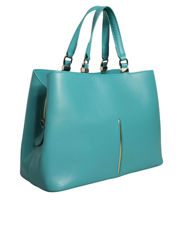 Patrizia Pepe Green Leather Women Shopping Tote Top Handle Bag