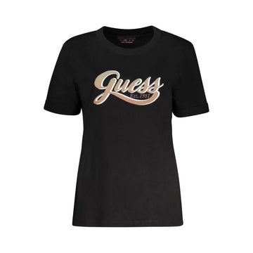 Guess Jeans Black Cotton Tops & T-Shirt