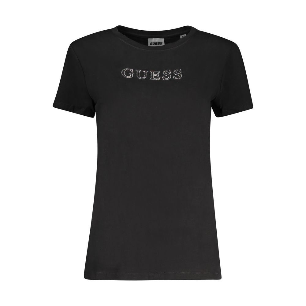 Guess Jeans Black Cotton Tops & T-Shirt