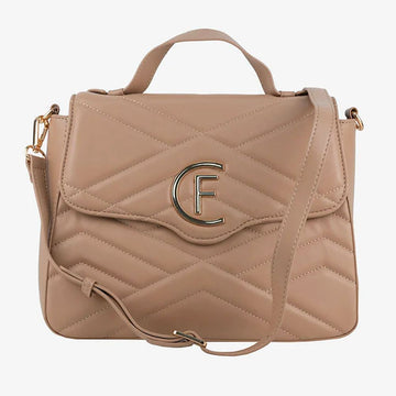 CRISTINAEFFE Beige Artificial Leather Crossbody Bag