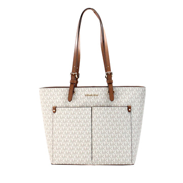 Michael Kors Jet Set Medium Vanilla Double Pocket Tote Bag