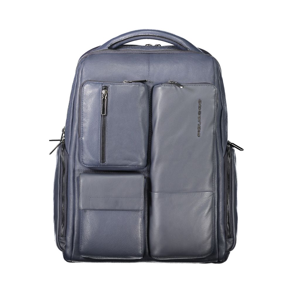 Piquadro Blue Leather Men Backpack