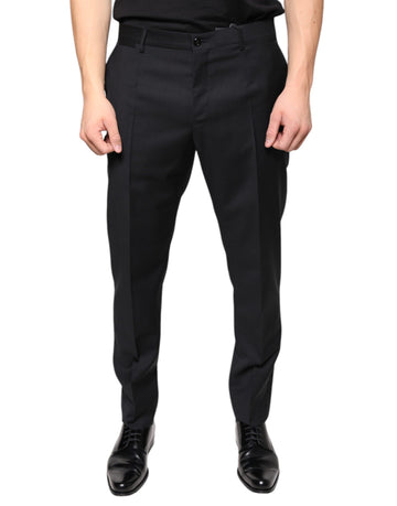 Dolce & Gabbana Black Wool Skinny Men Dress Pants