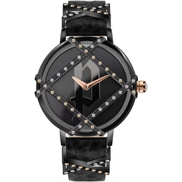 Police Black Leather Watch