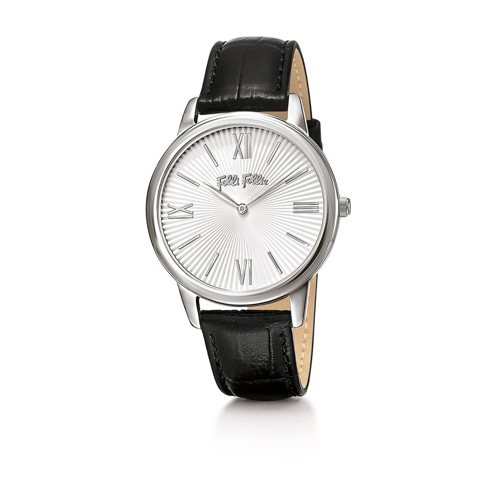 Folli Follie Black Leather Watch