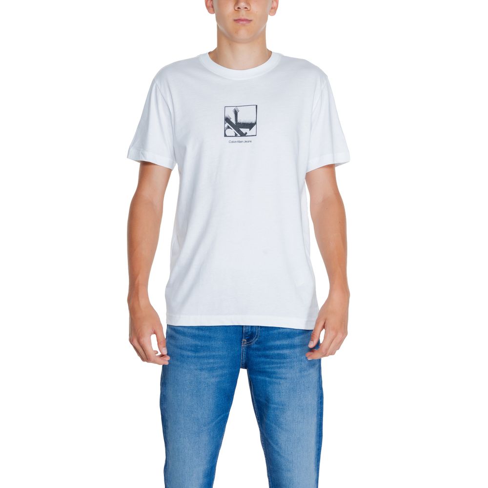 Calvin Klein Jeans White Cotton Rigenerato T-Shirt