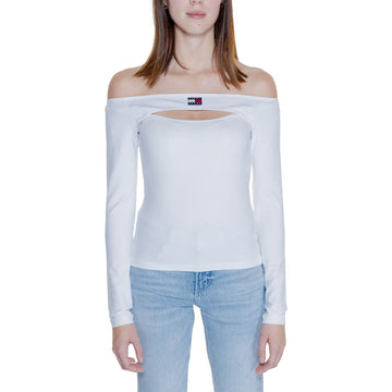 Tommy Hilfiger Jeans White Sustainable Viscose Tops & T-Shirt