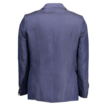 Gant Blue Linen Men Jacket