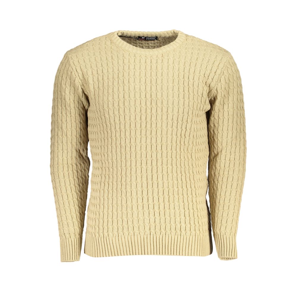 U.S. Grand Polo Beige Twisted Crew Neck Sweater