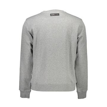 Plein Sport Gray Cotton Men Sweater