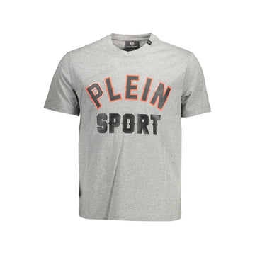 Plein Sport Gray Cotton Men T-Shirt