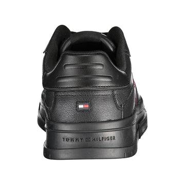 Tommy Hilfiger Black Leather Men Sneaker